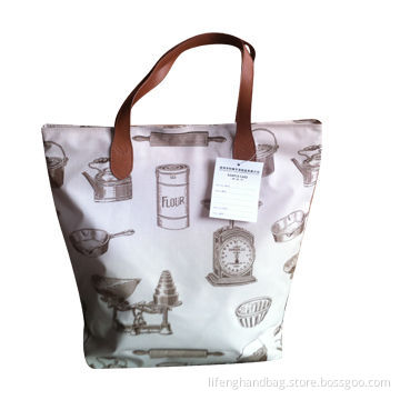 Fabric handbag cover with glue, painted pattern